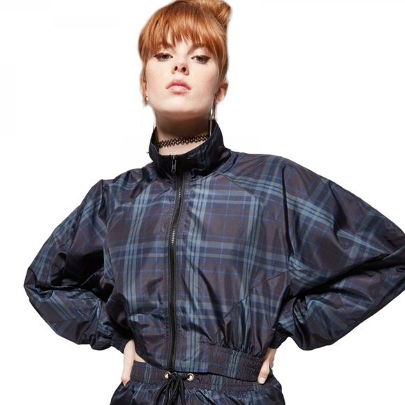 wild fable Jackets & Blazers - Wild Fable Target plaid check rain jacket cropped